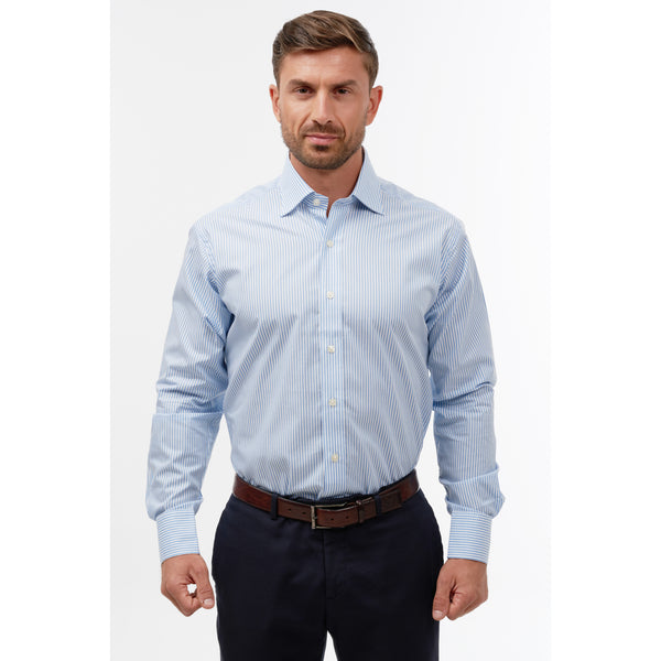 Bengal Stripe Mid Blue Slim Shirt