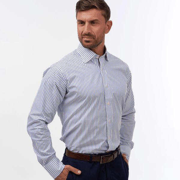 City Stripe Navy Formal Shirt- Thin Red Line 