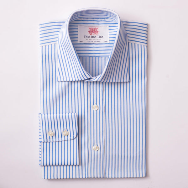 Brittany Stripe White & Blue Classic Shirt