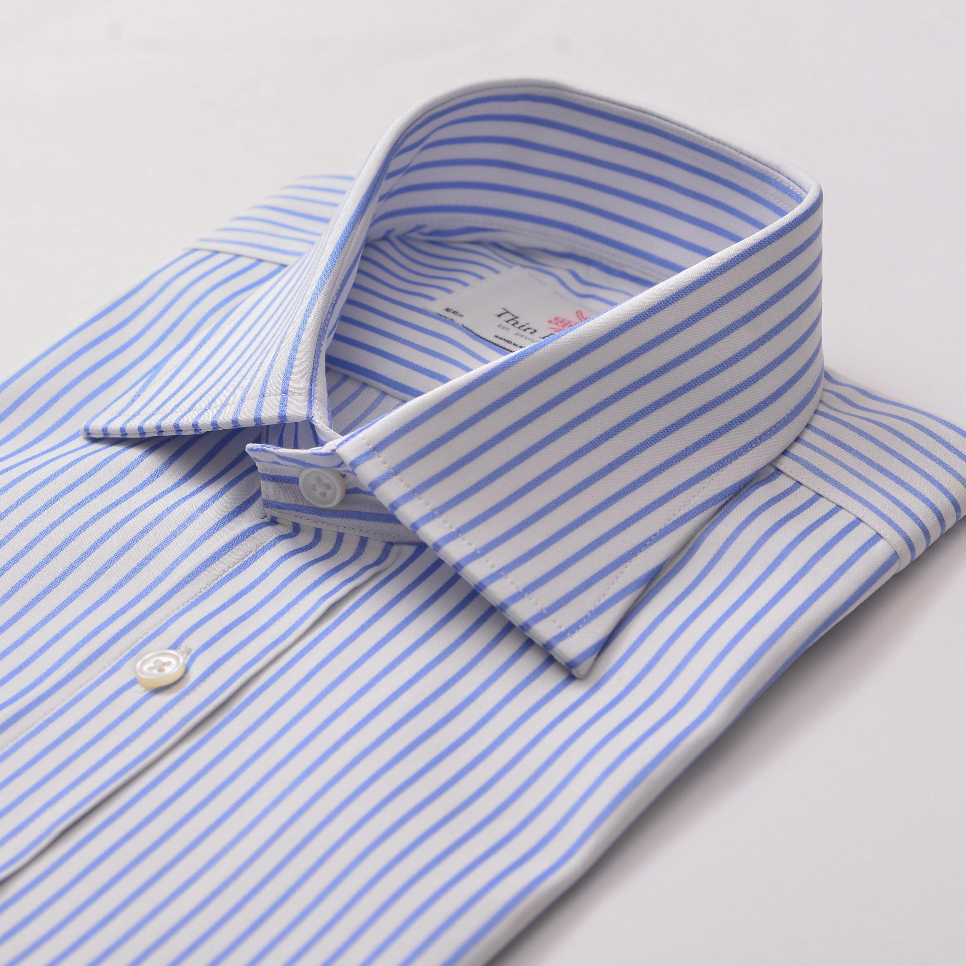 Brittany Stripe White & Blue, Classic Fit Shirt | Thin Red Line | Men's ...