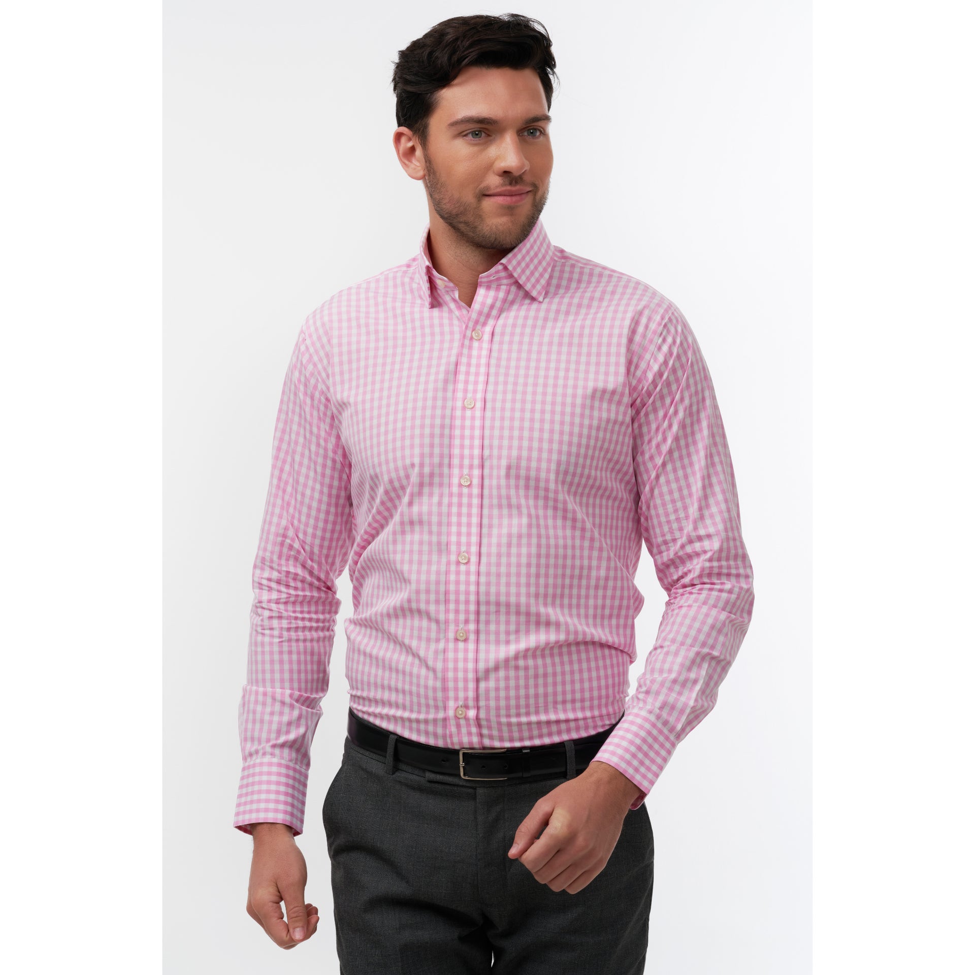 Wild Gingham Check Pink Formal Shirt