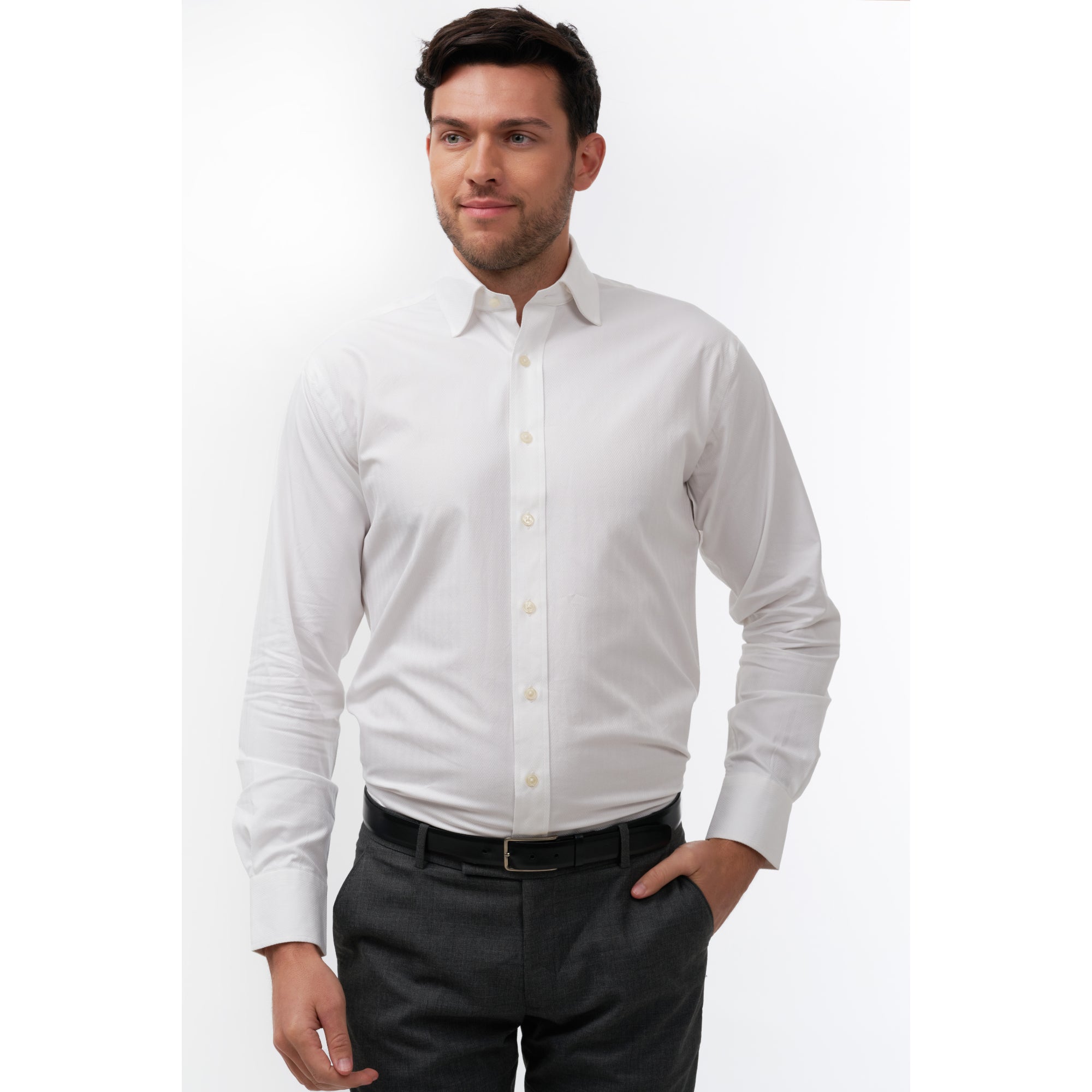 Herringbone Cream, Classic Fit Shirt | Thin Red Line | Men's Shirt