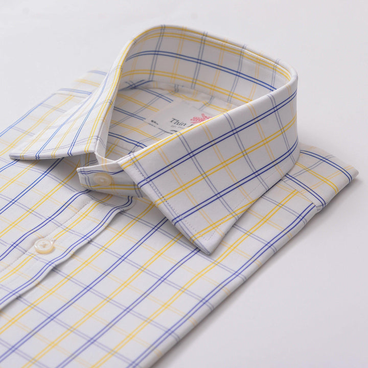 Langar check blue & yellow classic shirt - Thin Red Line 
