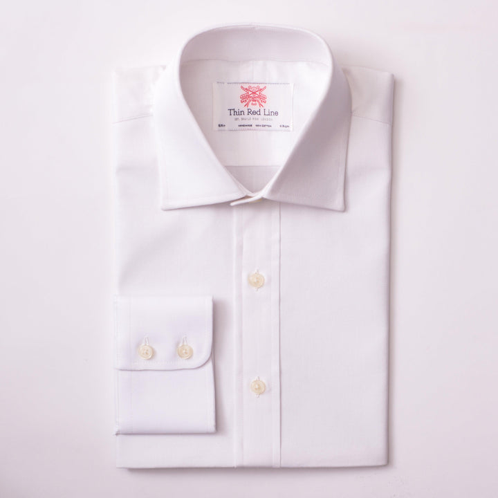 Royal oxford supreme white slim shirt - Thin Red Line 