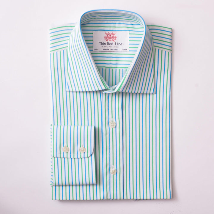 Double stripe blue & green classic shirt - Thin Red Line 