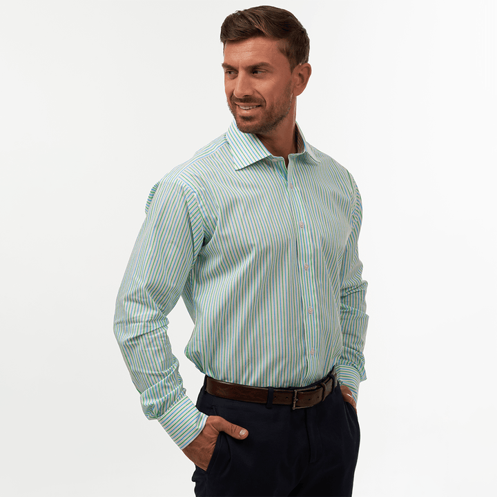 Double stripe blue & green classic shirt - Thin Red Line 
