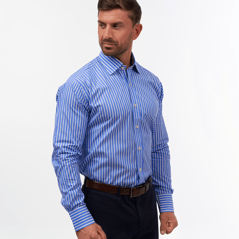 Regent Stripe Azure Blue, Classic Fit Shirt | Thin Red Line | Men's Shirt