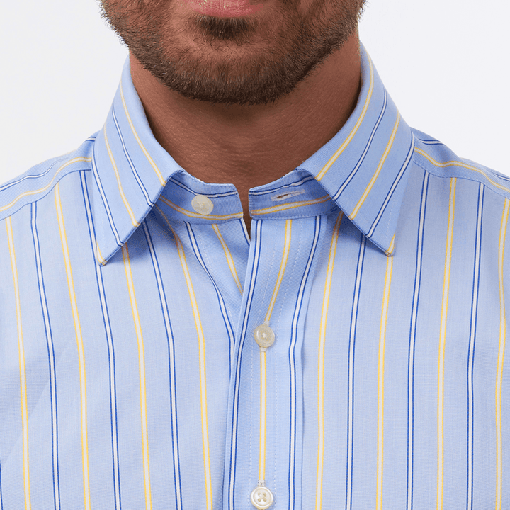 Welby stripe sky & yellow classic shirt - Thin Red Line 