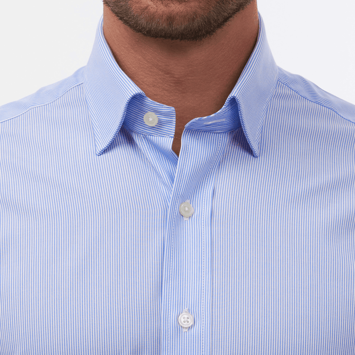 Small Bengal Stripe Azure Classic Shirt - Thin Red Line 