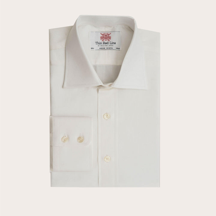 Herringbone white classic shirt - Thin Red Line 